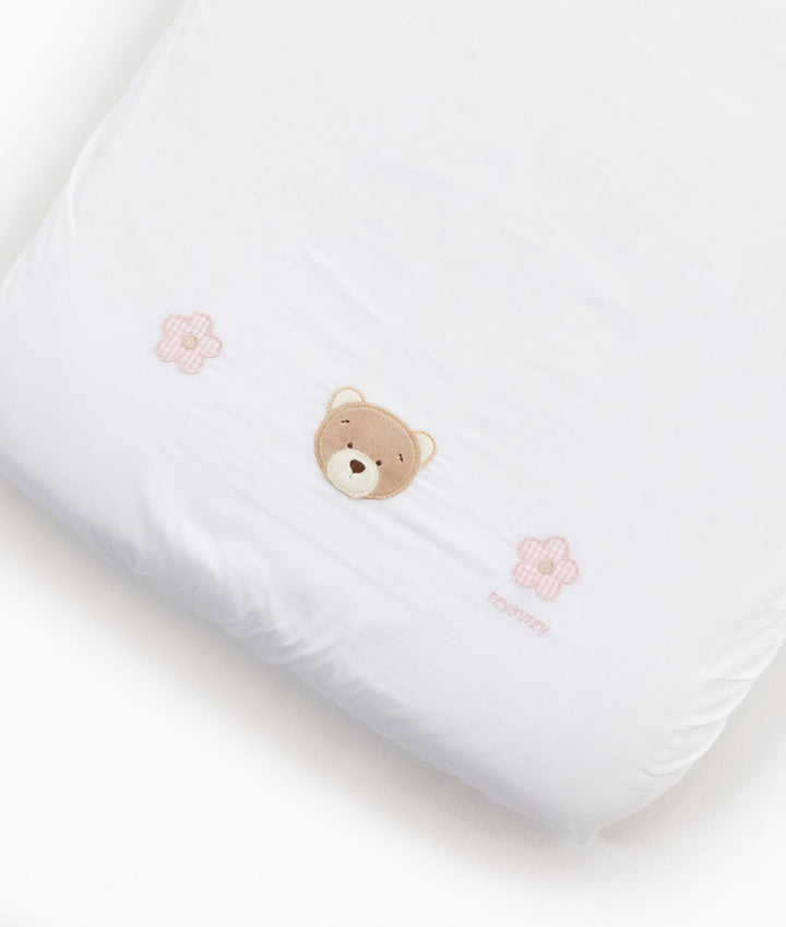 Pink baby bassinet bedding