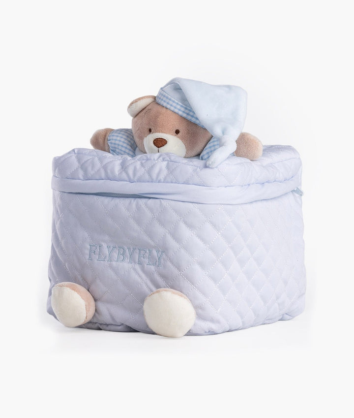 Baby organiser bag for nursery in blue