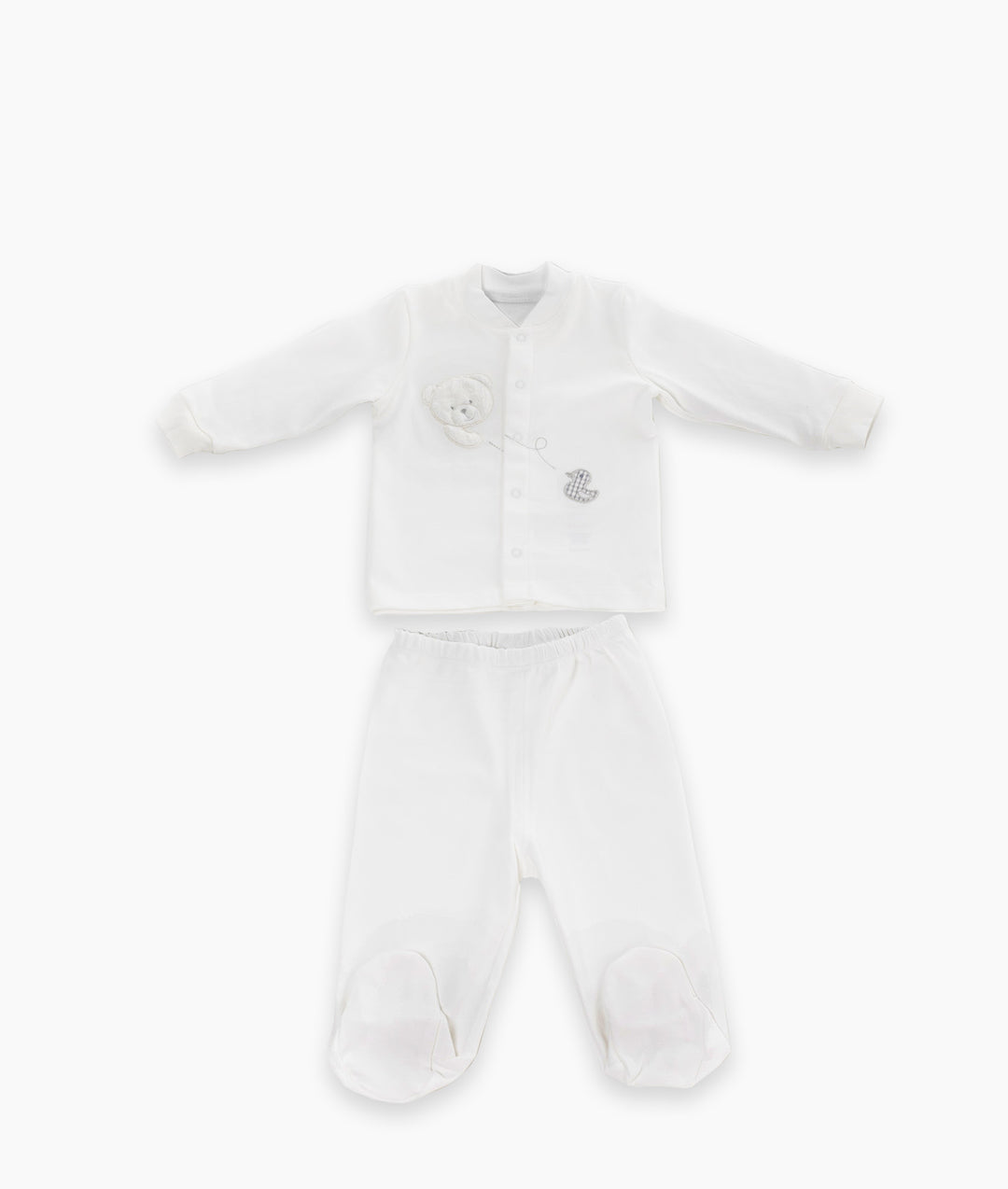Baby Pyjama Set | Grey & White