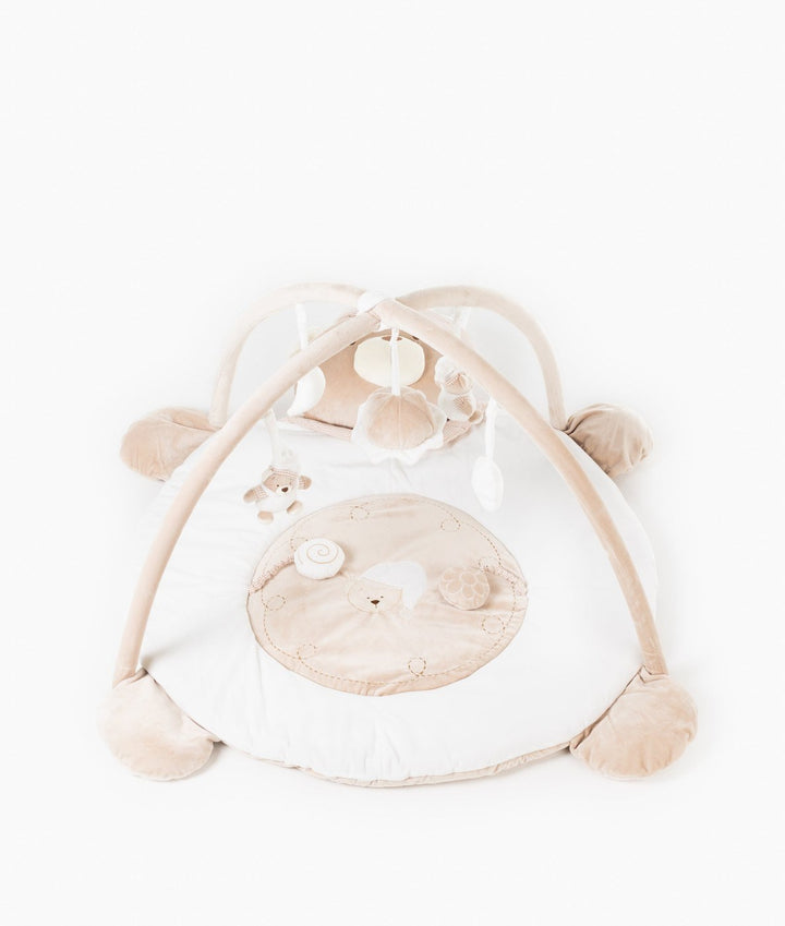 Assembled Bear Playmat & Gym Classic with circular base, arch, and hanging sensory toys