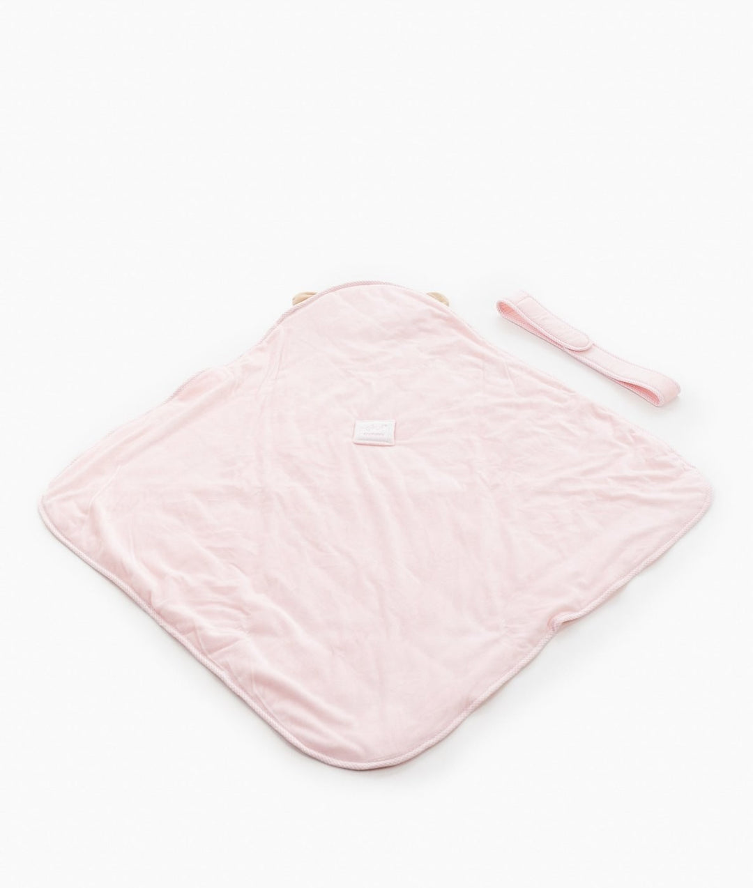 Soft hooded baby wrap in pink