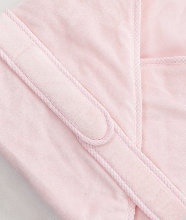 Soft hooded baby wrap in pink
