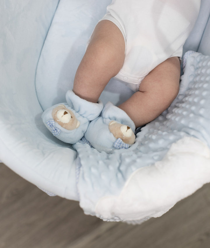 Bear Baby Booties | Blue