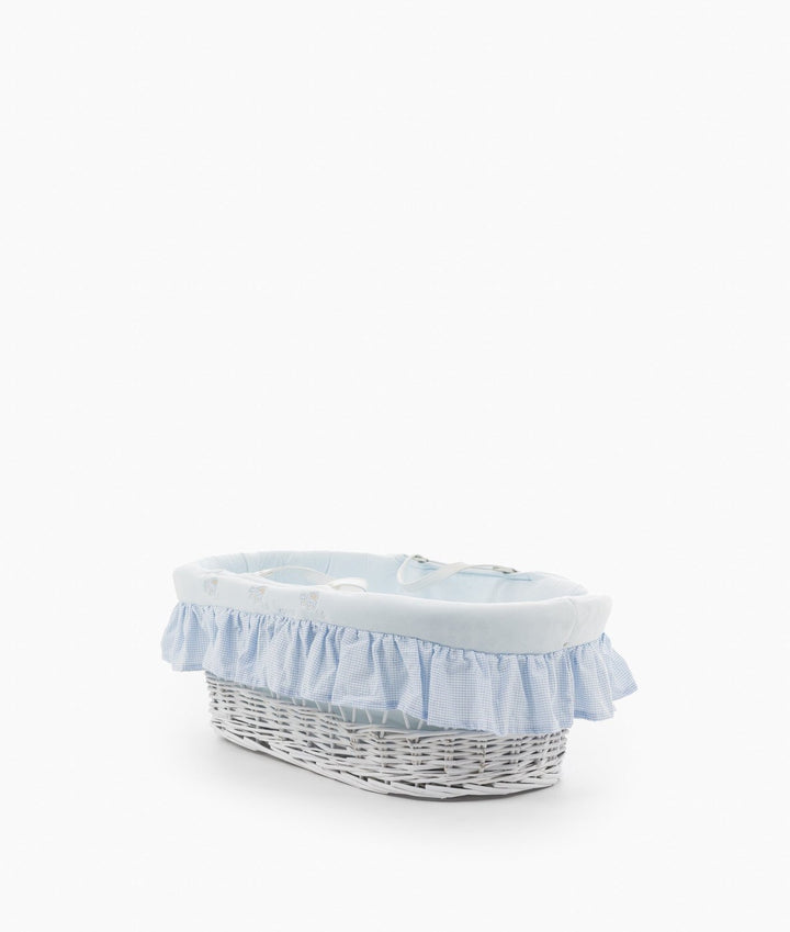 Baby Moses basket and stand set in blue