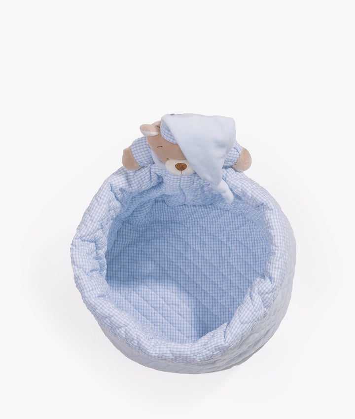 Baby nappy caddy for nursery in blue
