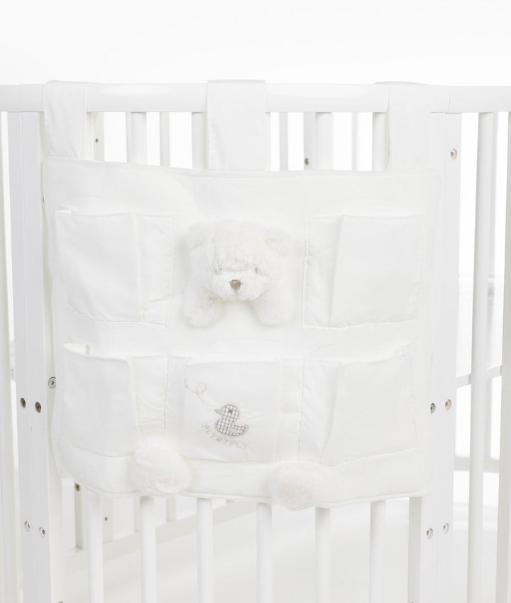Baby nursery organiser in white and grey