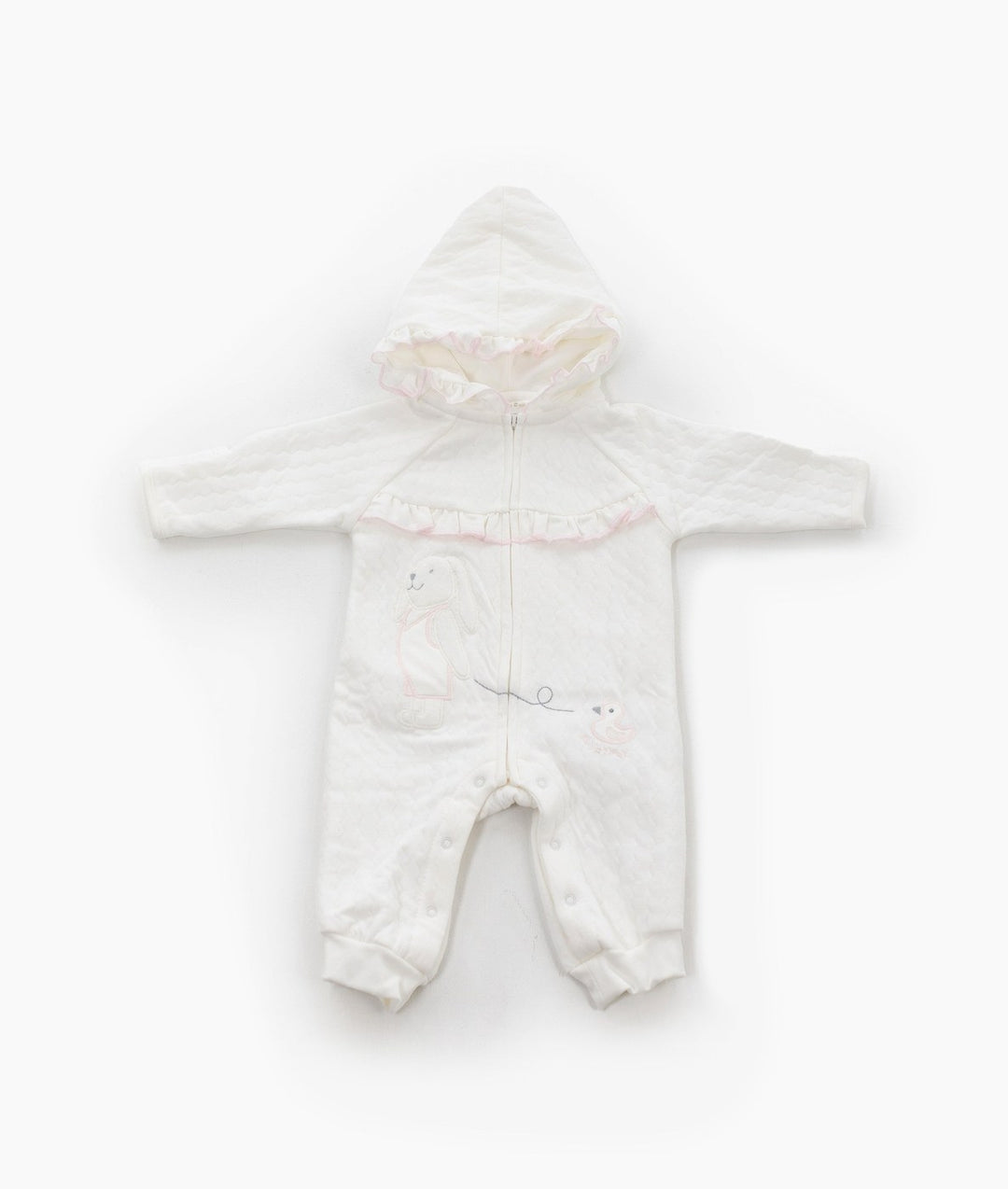 Ruffle Bunny Jumpsuit | Pink & White