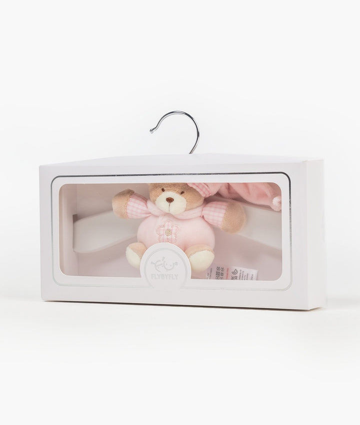 Baby wooden clothes hanger in pink