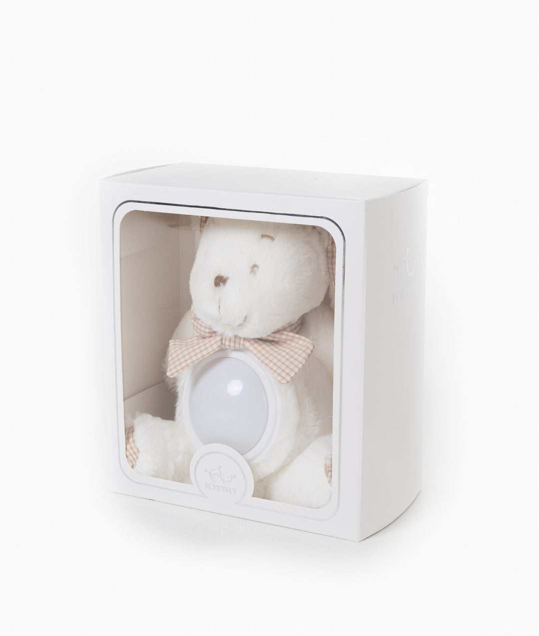White and beige bunny musical night light for nursery