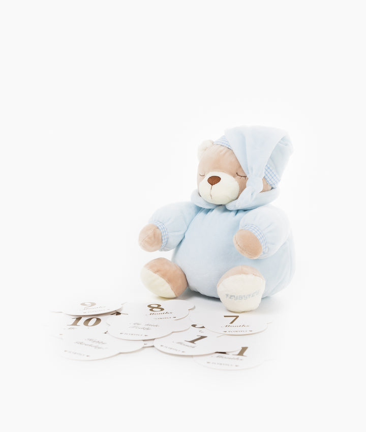 Baby milestone cards in blue