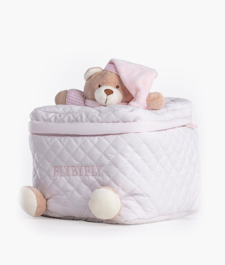 Baby organiser bag for nursery in pink