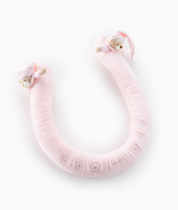 Bear baby bolster in pink