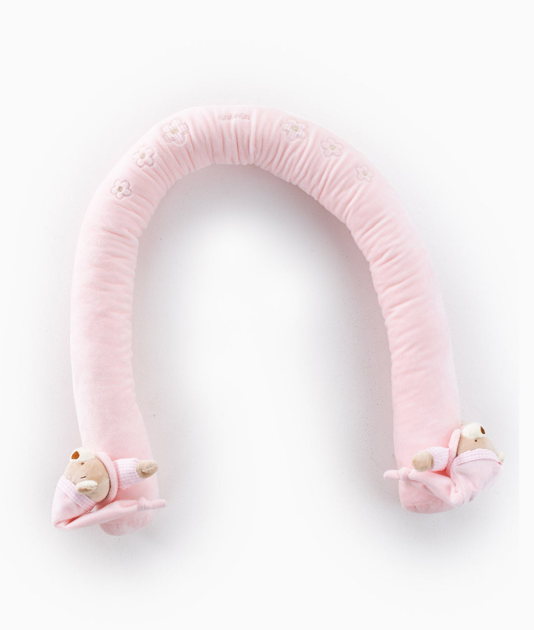 Bear baby bolster in pink