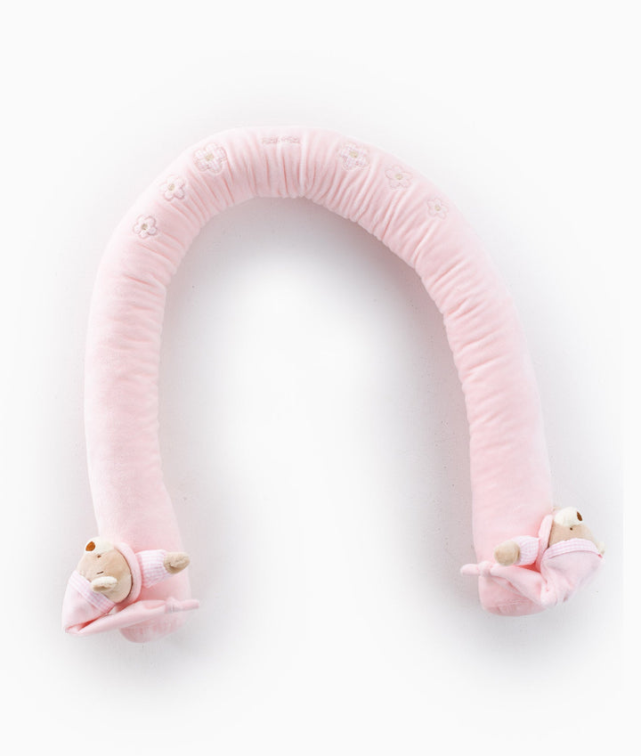 Bear baby bolster in pink