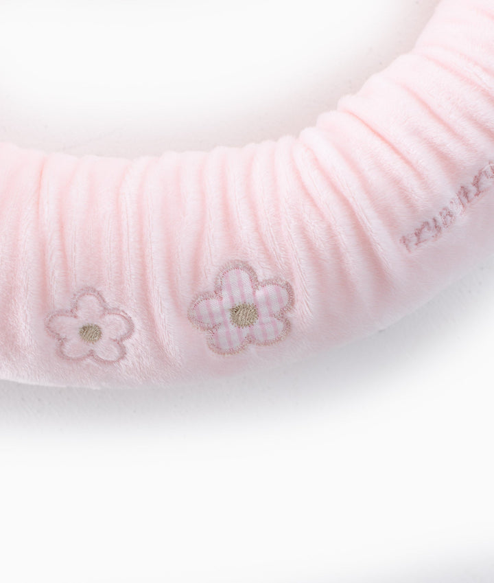 Bear baby bolster in pink