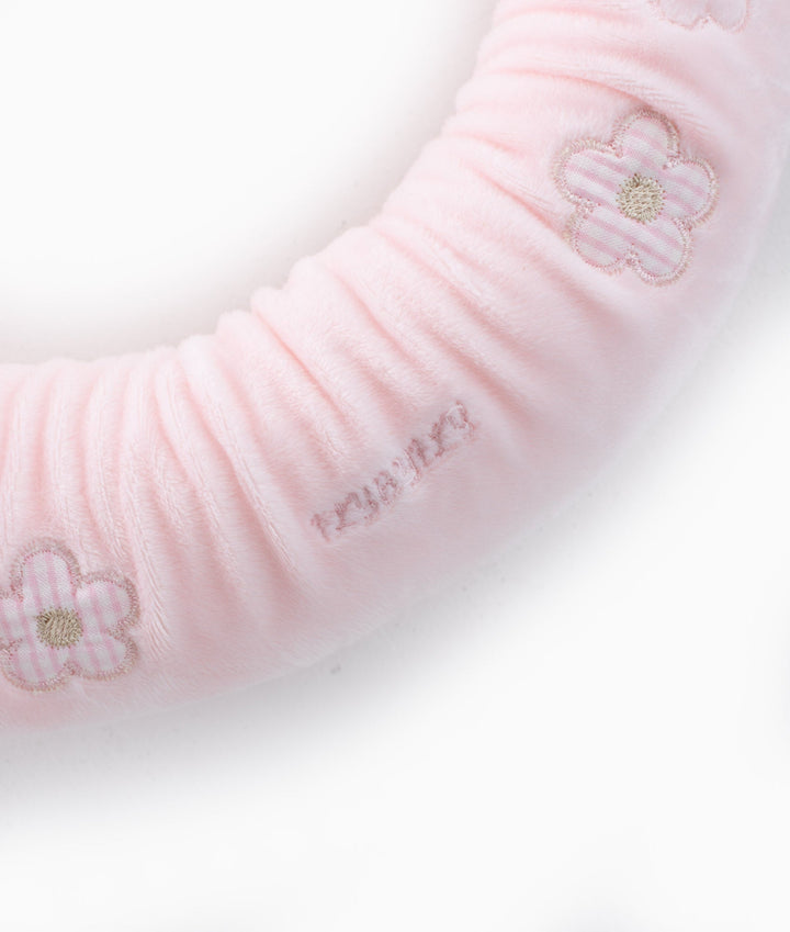 Bear baby bolster in pink