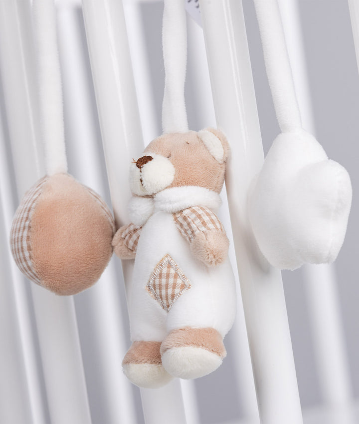 Beige and white bear spiral activity toy for baby