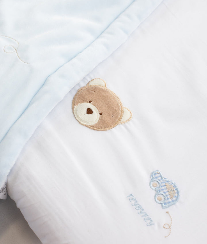 Blue baby bassinet bedding
