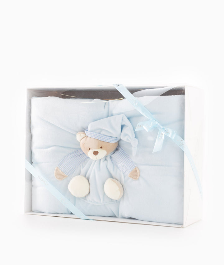 Blue baby bassinet bedding