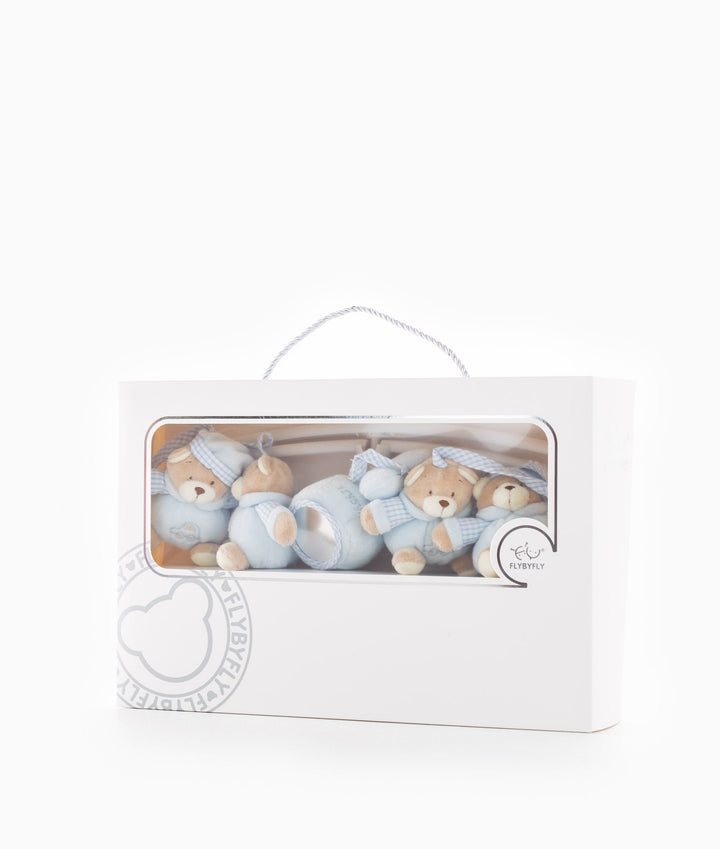 Blue bear musical mobile for baby cot