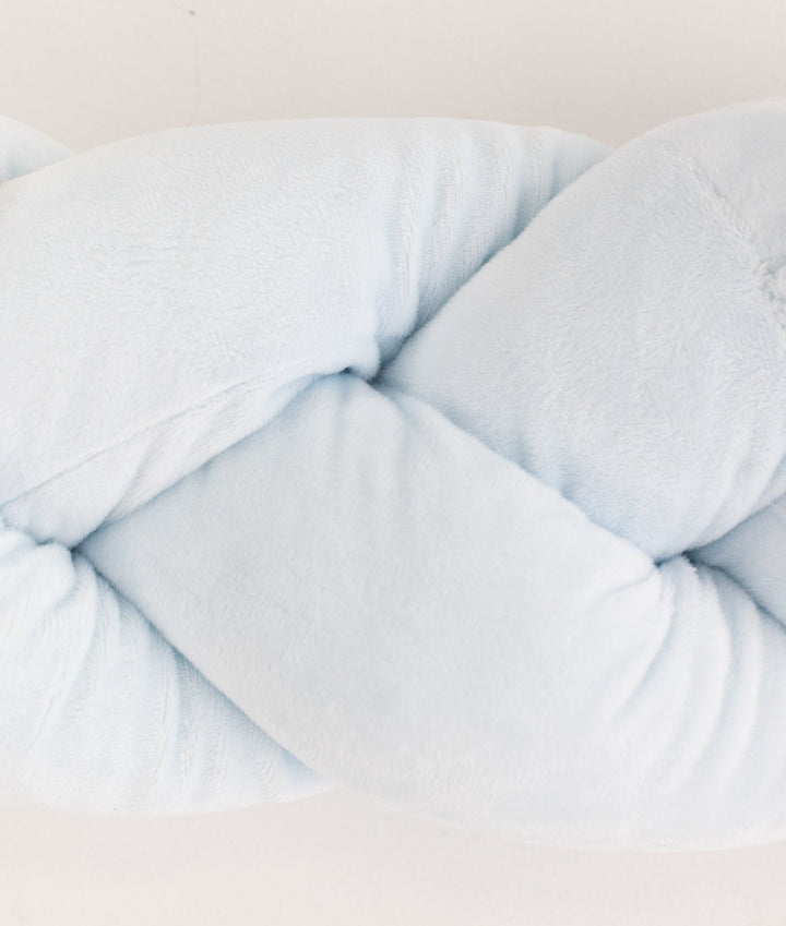 Braided toddler bolster in blue