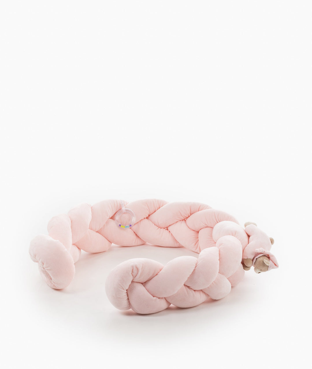 Braided toddler bolster in pink