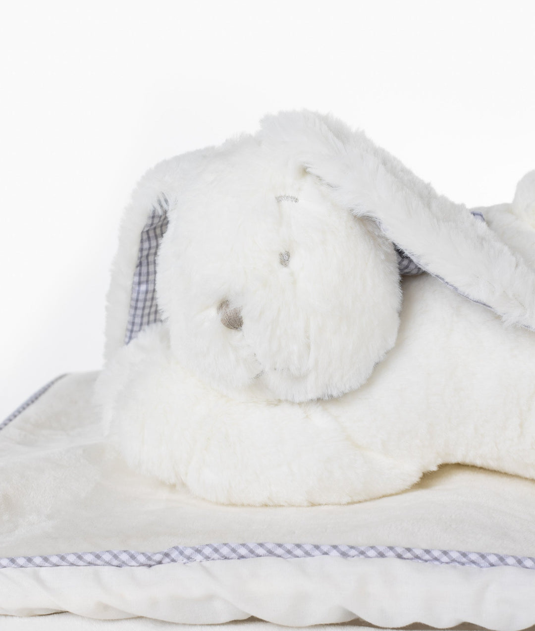 White and grey bunny square basket set