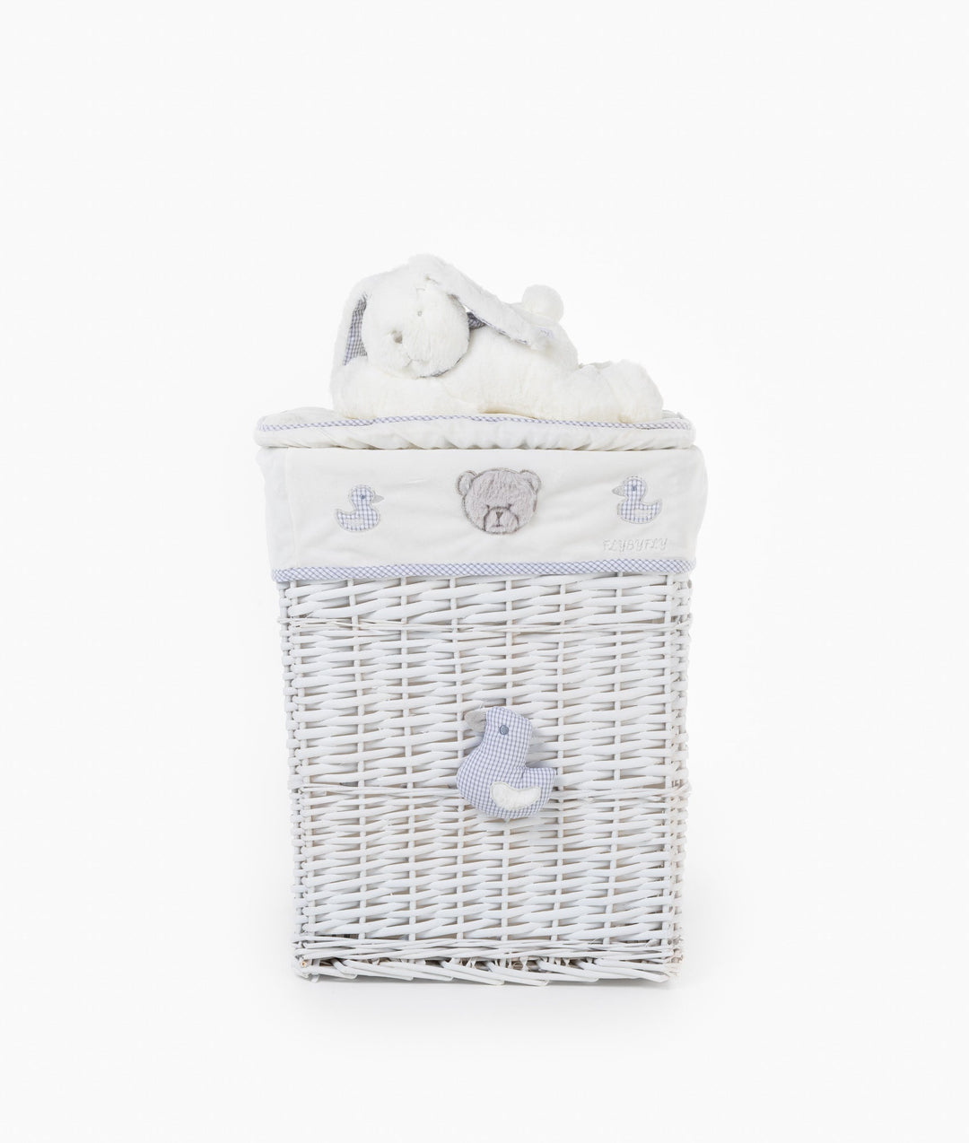 White and grey bunny square basket set