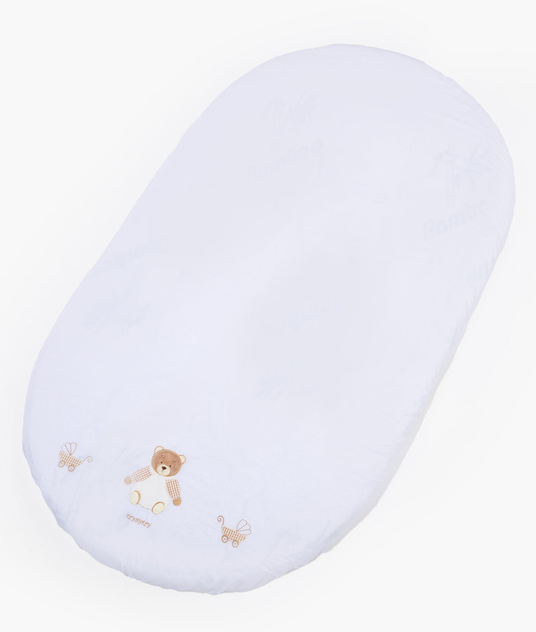 Fitted sheet for cot in white and beige