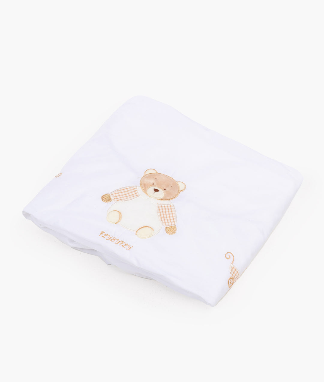 Fitted sheet for cot in white and beige