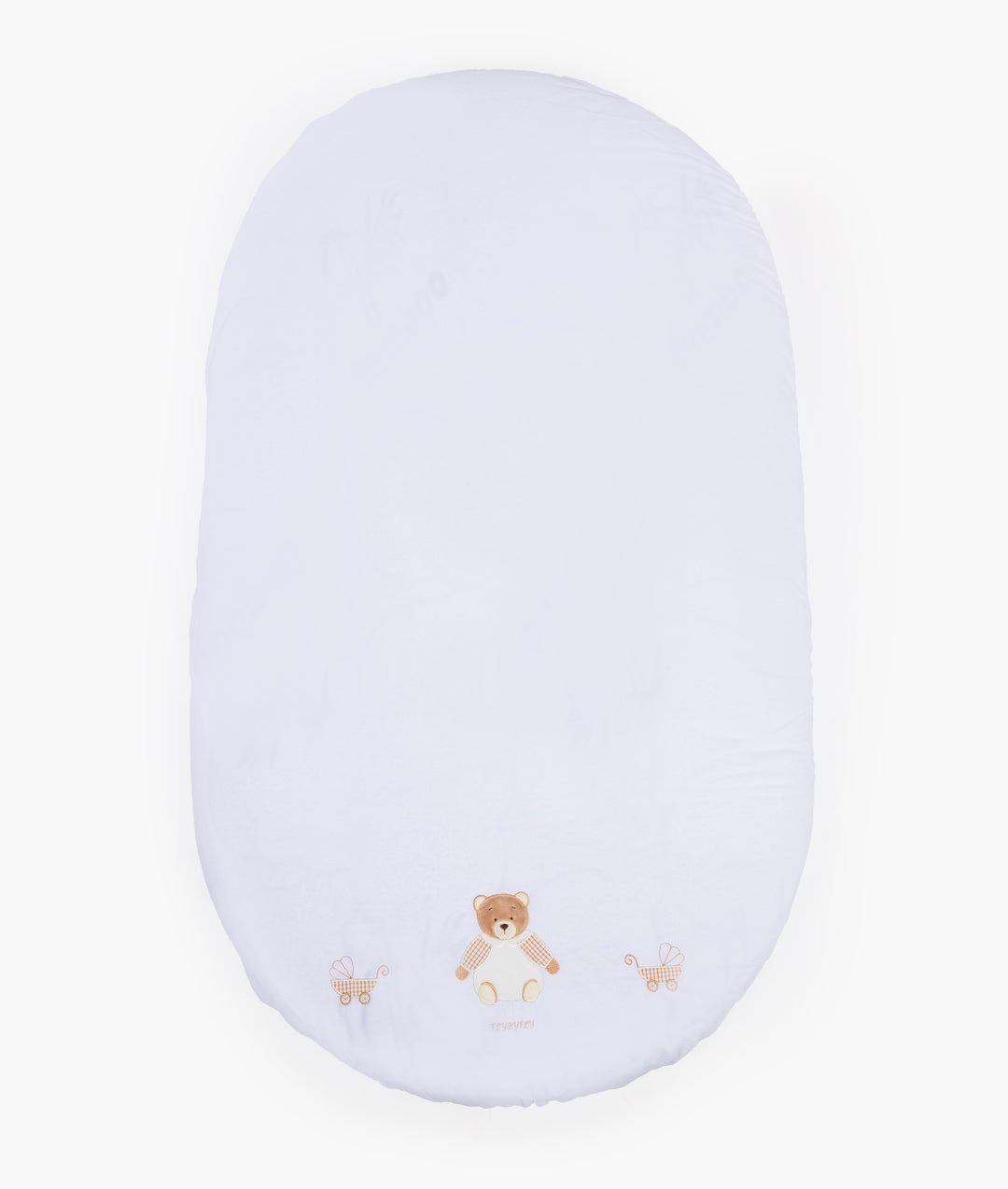 Fitted sheet for cot in white and beige