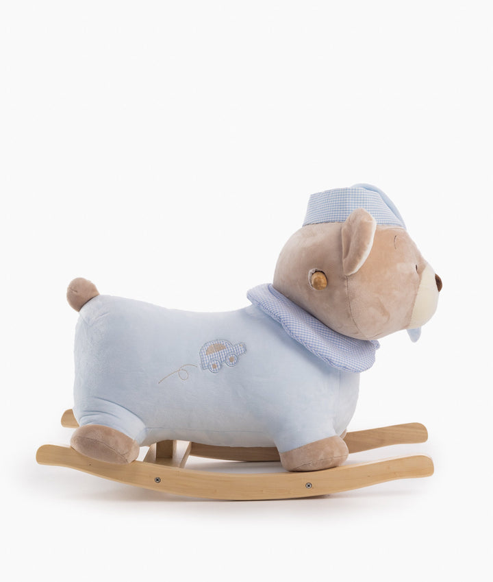 Blue rocking teddy bear for toddlers