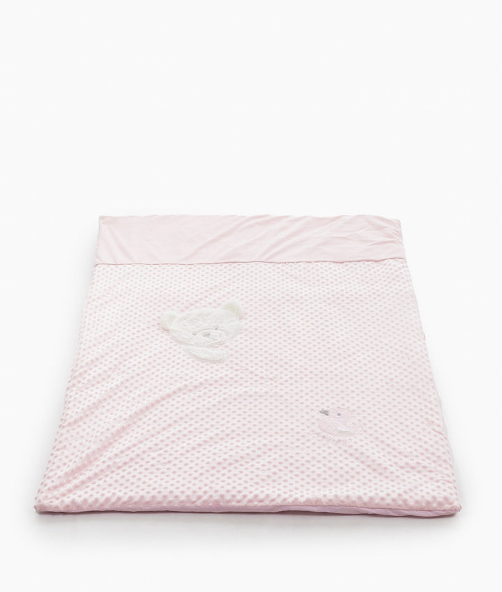Pink toddler bubble quilt and cover set