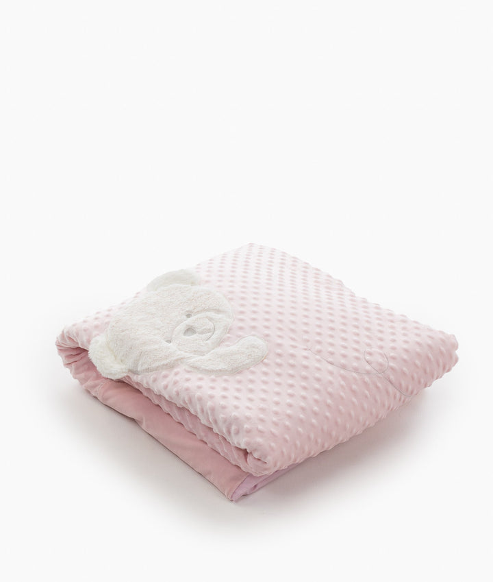 Pink toddler bubble quilt and cover set