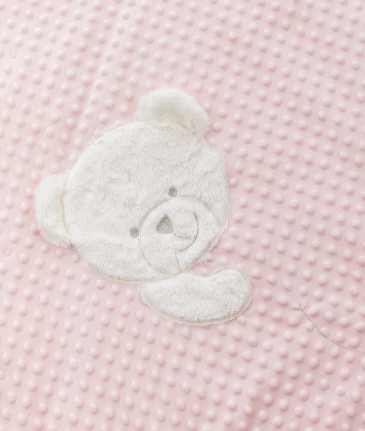 Pink toddler bubble quilt and cover set