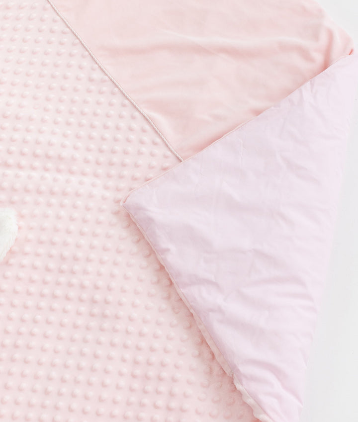 Pink toddler bubble quilt and cover set