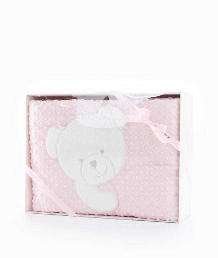 Pink toddler bubble quilt and cover set