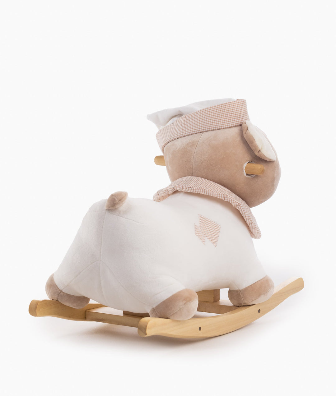 White and beige rocking teddy bear for toddlers